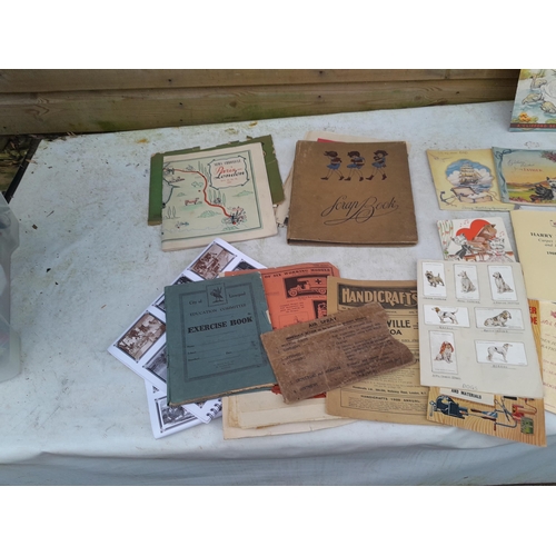 160 - Vintage advertising ephemera, childs mid 20th century scrap book etc.