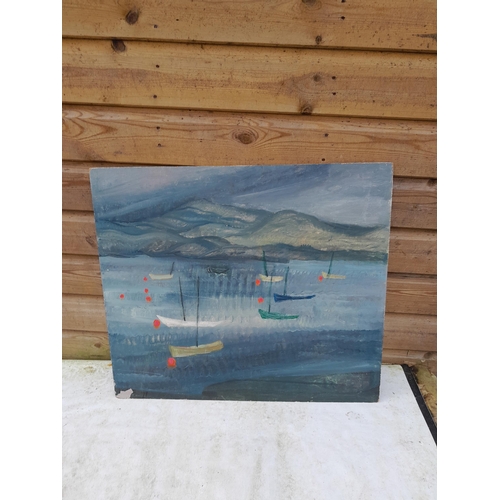 179 - Oil on board by W Fennell, marine scene 50 cms x 60 cms