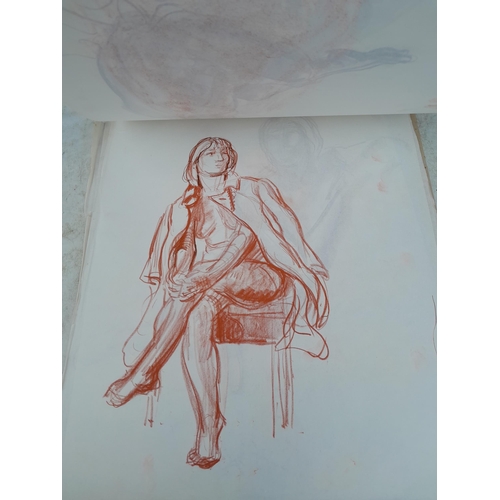 197 - Sketchbook full of mainly Life Studies in charcoal by Claudine Bowie