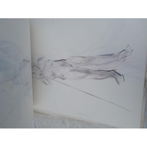 197 - Sketchbook full of mainly Life Studies in charcoal by Claudine Bowie