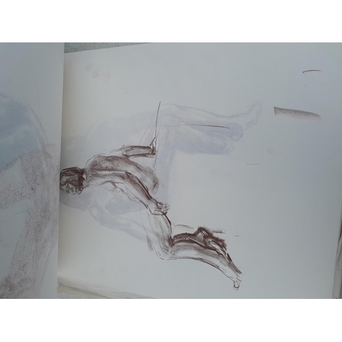 197 - Sketchbook full of mainly Life Studies in charcoal by Claudine Bowie