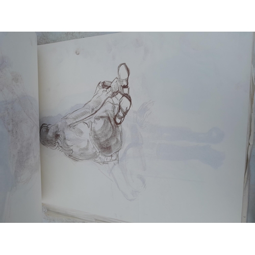 197 - Sketchbook full of mainly Life Studies in charcoal by Claudine Bowie