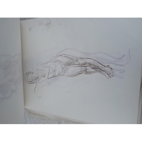 197 - Sketchbook full of mainly Life Studies in charcoal by Claudine Bowie