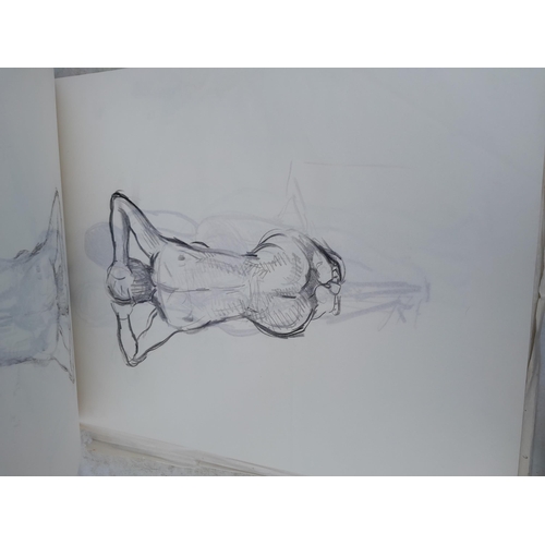 197 - Sketchbook full of mainly Life Studies in charcoal by Claudine Bowie