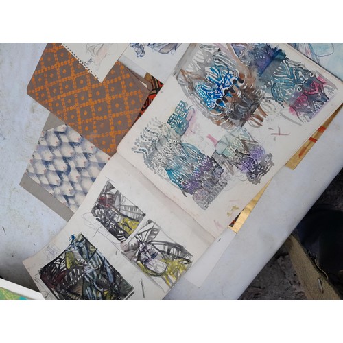 201 - Artists portfolio full of screen prints, sketch books, charcoal and chalks and other works all by Wi... 