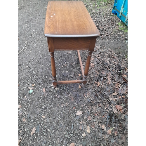 219 - Vintage Ercol two drawer side table 102 cms x 48 cms x 75 cms