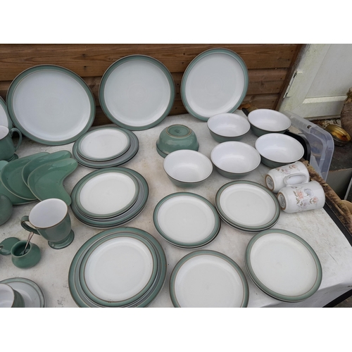 253 - Large amount of Denby dinnerware, 3 patterns in all 1 x chipped mug rest in good order