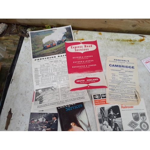 358 - Mixed array of railway ephemera : timetables, magazines, re schedule notices, tourist information et... 