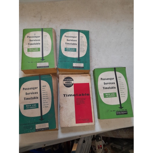 362 - 5 x Railway Service Timetables from early 1960s