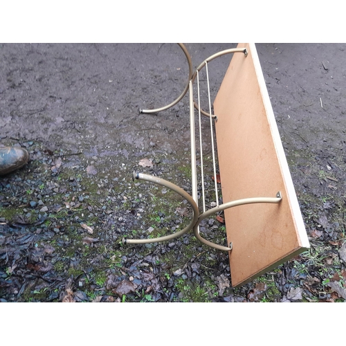 8 - Vintage coffee table with metal base