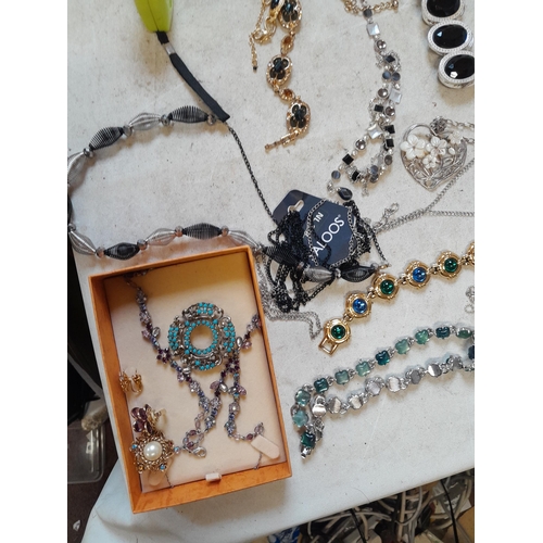 43 - Assorted costume jewellery, simulated pearls etc.