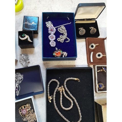 44 - Mainly boxed costume jewellery small amount of silver included