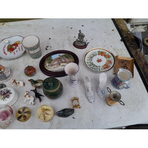 64 - Box of assorted decorative china glass and plated ware