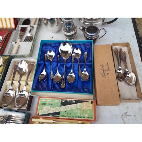 88 - Mainly boxed silver and chrome plated cutlery, original advertising boxes noticed