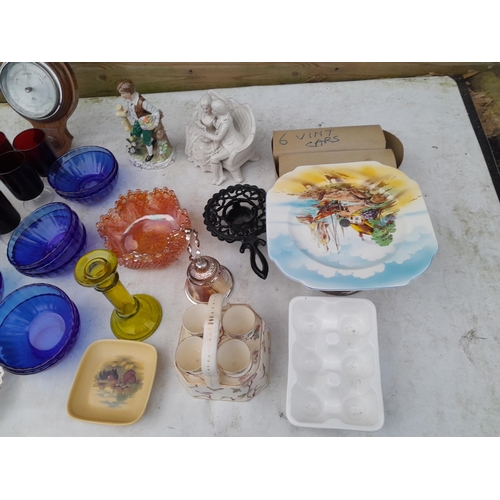 100 - Assorted decorative china : dinner service, tea ware, glassware , barometer etc.