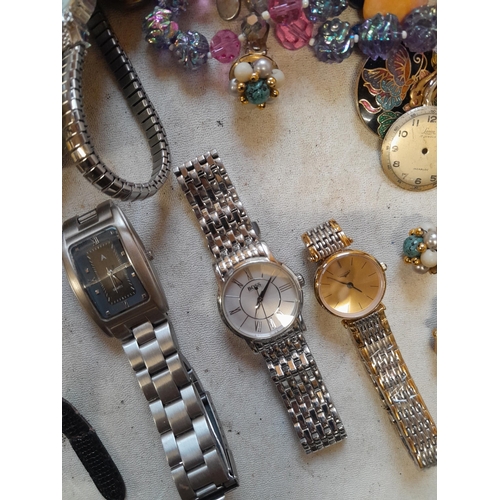 138 - Vintage and modern wristwatches, spares repairs and costume jewellery