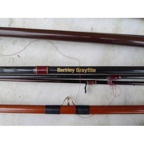 155 - Fishing interest : Good array of branded and other mainly trout fishing rods : Hardy, Daiwa, Shakesp... 