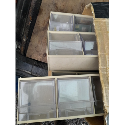 160 - 16 x plastic storage drawers suitable for jewellers / modellers/ crafters