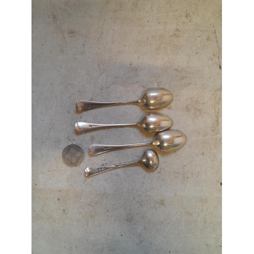 177 - 3 x solid silver teaspoons Sheffield 1908 J Dixon & Sons 74 g Victorian polished silver coin and sil... 