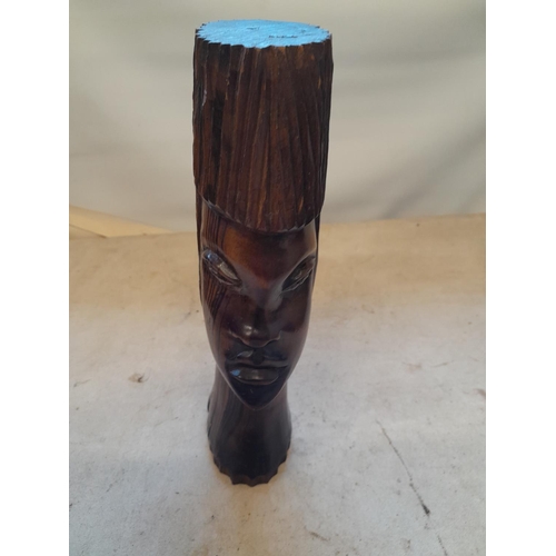 627 - Vintage carved south east Asian rosewood bust