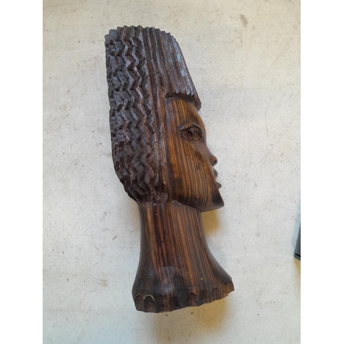 627 - Vintage carved south east Asian rosewood bust