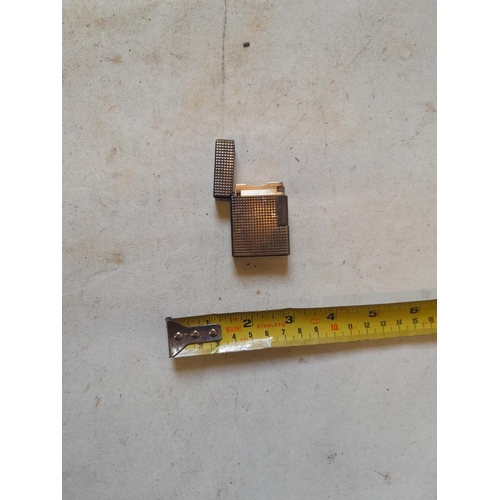 659 - Dupont  silver plated  gas lighter with diamond cut decoration Serial No L3HS1