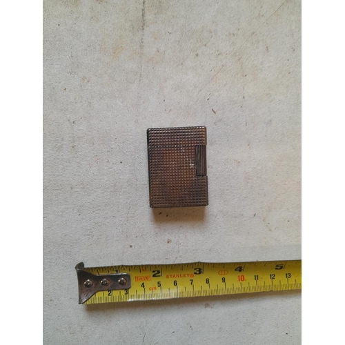 659 - Dupont  silver plated  gas lighter with diamond cut decoration Serial No L3HS1