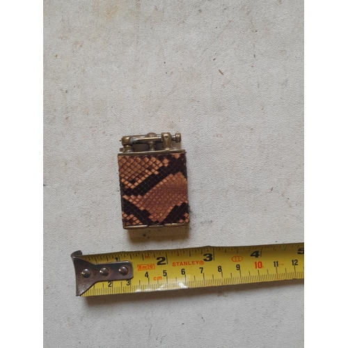 661 - Parker Beacon lift arm lighter from the 1920s with lizard skin cover jacket British Patent, made in ... 
