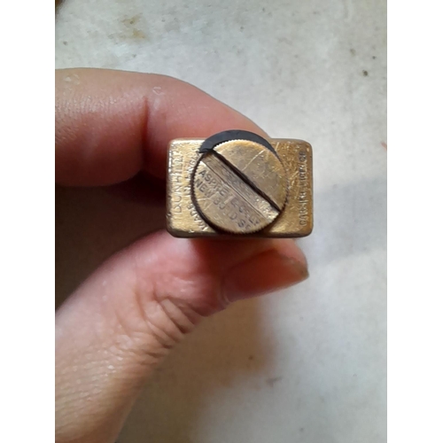 673 - Dunhill gold plated lighter retailed through Asprey & Co. Ltd New Bond Street, from the 1930s engine... 