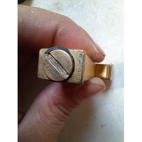 673 - Dunhill gold plated lighter retailed through Asprey & Co. Ltd New Bond Street, from the 1930s engine... 