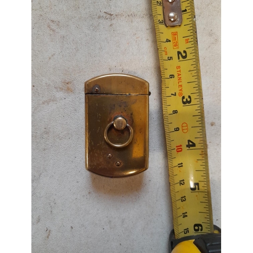 681 - Very early brass lighter from early 1900s, mercury fulminate system patent 13863 Made in Germany