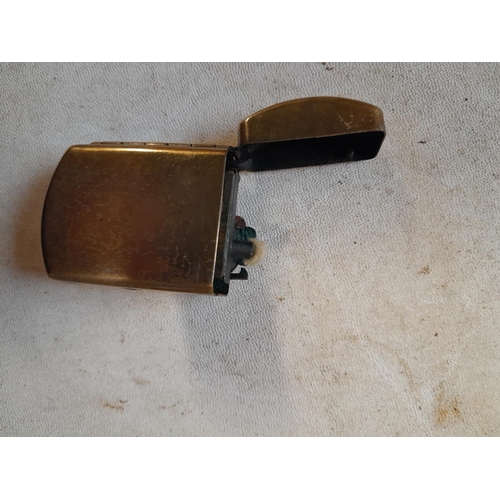 681 - Very early brass lighter from early 1900s, mercury fulminate system patent 13863 Made in Germany