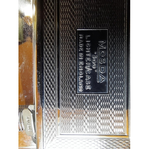 686 - Vintage Mozda chrome plated cigarette case lighter in good order
