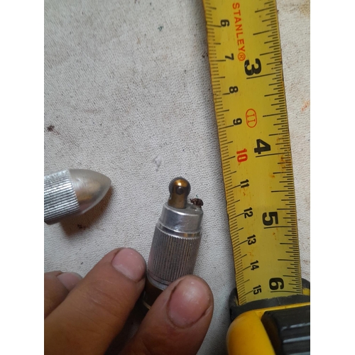 688 - World war II era trench art style petrol lighter made in aluminium and brass bullet shape