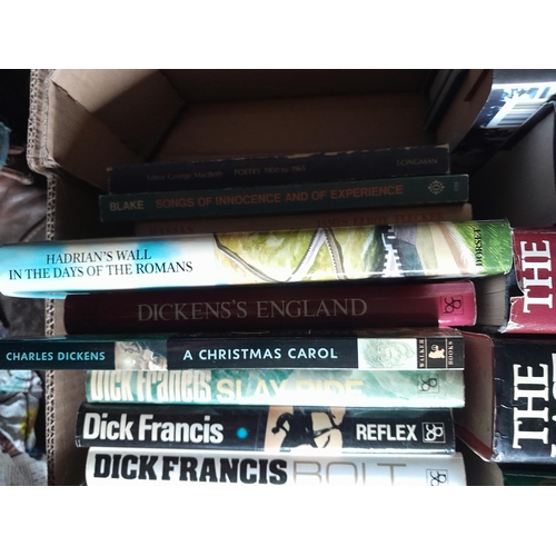 8 - Box of hardback books : Dick Francis and non fiction