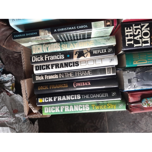8 - Box of hardback books : Dick Francis and non fiction