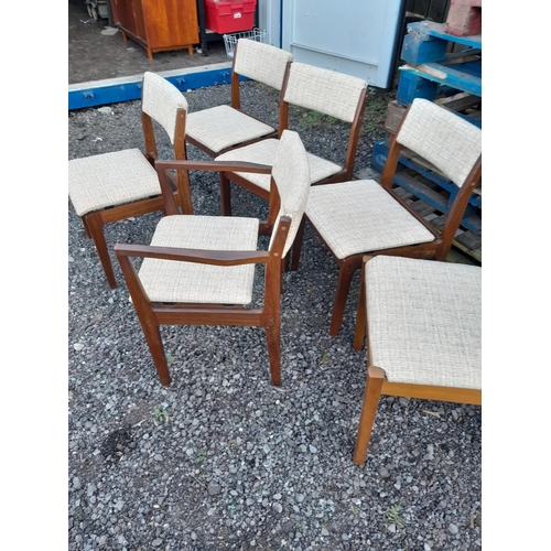 53 - Mid 20th century designer G Plan teak frame set of five and one other dining chairs (Ernest Gomme in... 