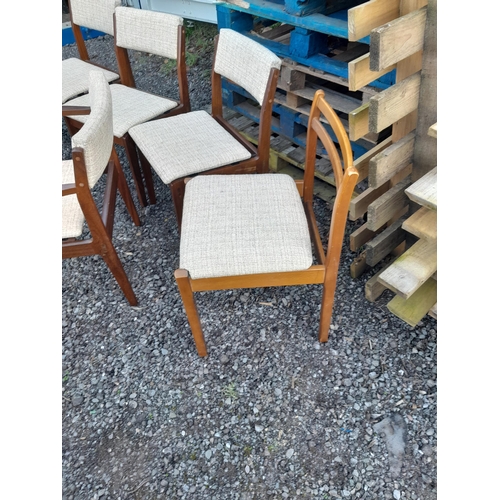53 - Mid 20th century designer G Plan teak frame set of five and one other dining chairs (Ernest Gomme in... 