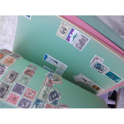 76 - Stamps : Approx 8 kg of loose and other stamps, some in tins, sheets, album pages and related materi... 