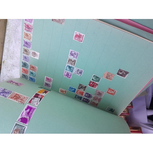 76 - Stamps : Approx 8 kg of loose and other stamps, some in tins, sheets, album pages and related materi... 