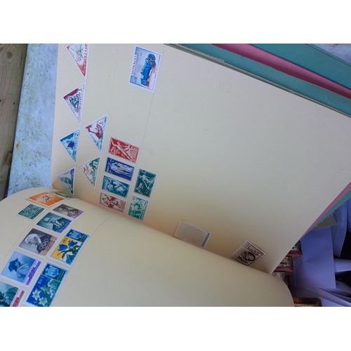 76 - Stamps : Approx 8 kg of loose and other stamps, some in tins, sheets, album pages and related materi... 