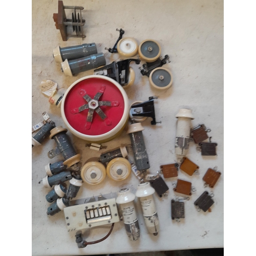 3 - Box of assorted ceramic and other transmission parts for electronic devices