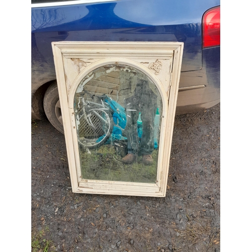 115 - Vintage mirror front clock cabinet