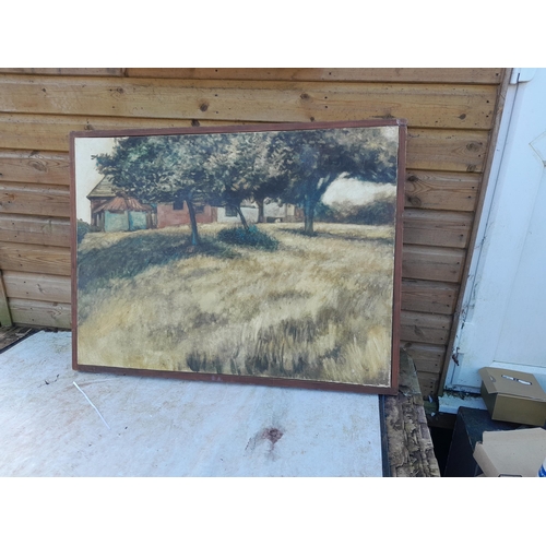 158 - Vintage oil on canvas, Hayne Farm , Whimple, framed