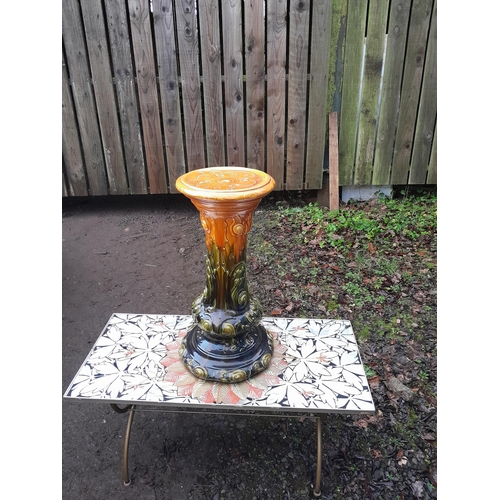 169 - Early 20th century majolica pedestal (Ault interest)