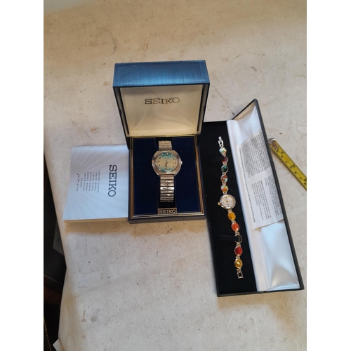 181 - Vintage Gents Hanowa datejust wristwatch in Seiko box and Le Chat watch