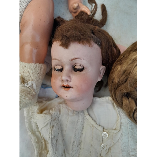 295 - Vintage dolls : Walkie Talkie doll from late 1950s, bisque head sleepy eyes doll made in Germany no ... 