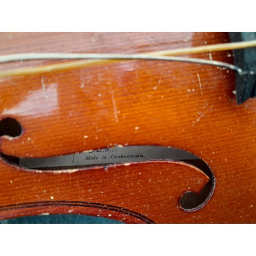 238 - Vintage Czech violin in hard case