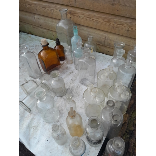 102 - Assorted vintage laboratory glass, bottle tubes etc.