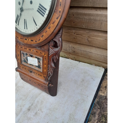 13 - Edwardian inlaid wall clock by H J Stevens & Son of Cullompton, west country interest